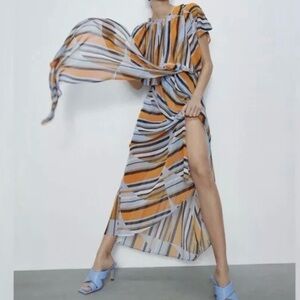 Zara Long Flowing Asymmetric Dress